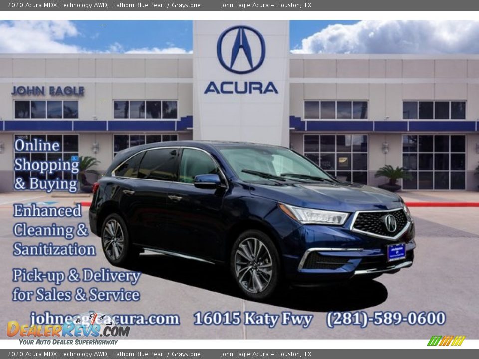 2020 Acura MDX Technology AWD Fathom Blue Pearl / Graystone Photo #1
