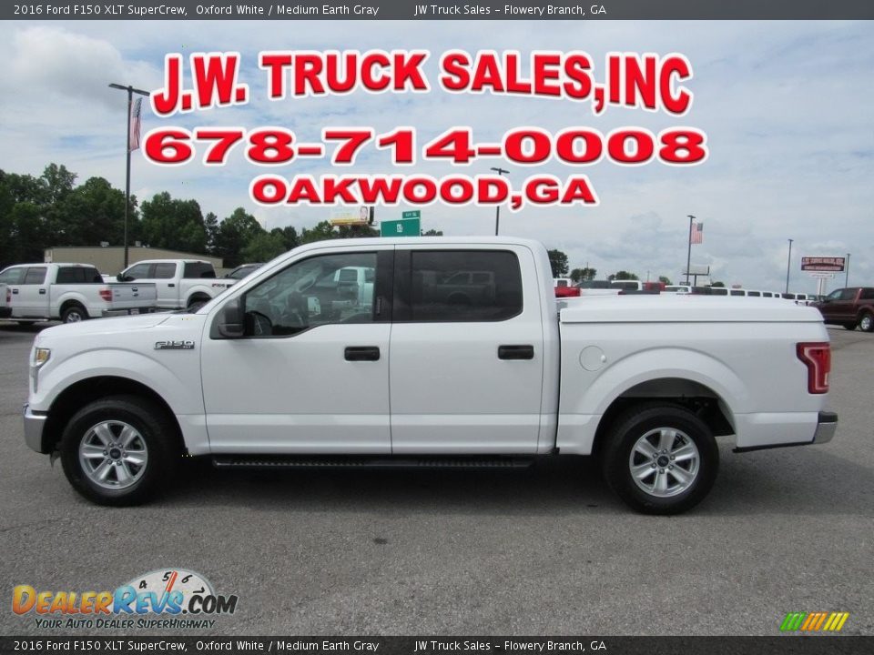 2016 Ford F150 XLT SuperCrew Oxford White / Medium Earth Gray Photo #2