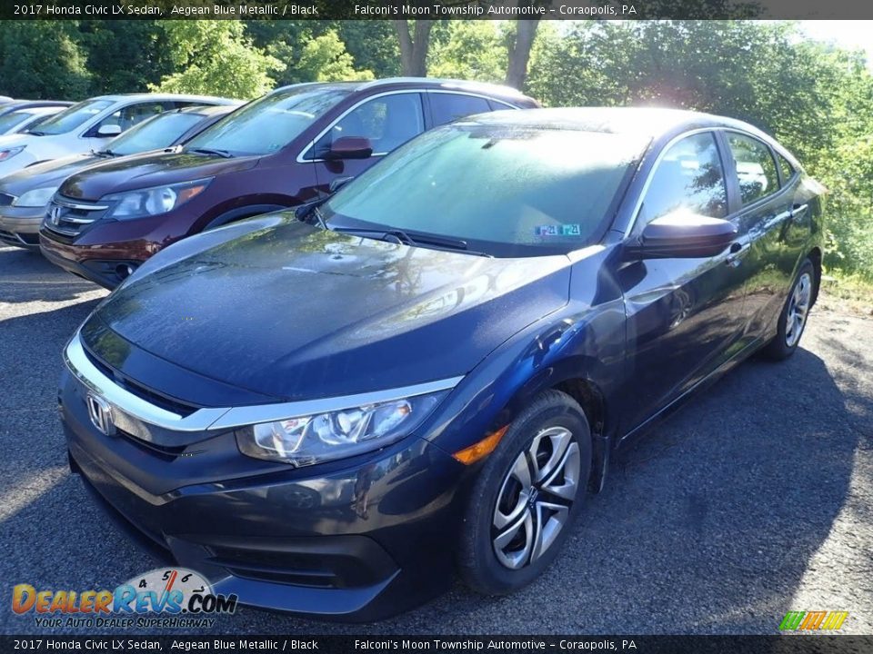 2017 Honda Civic LX Sedan Aegean Blue Metallic / Black Photo #1
