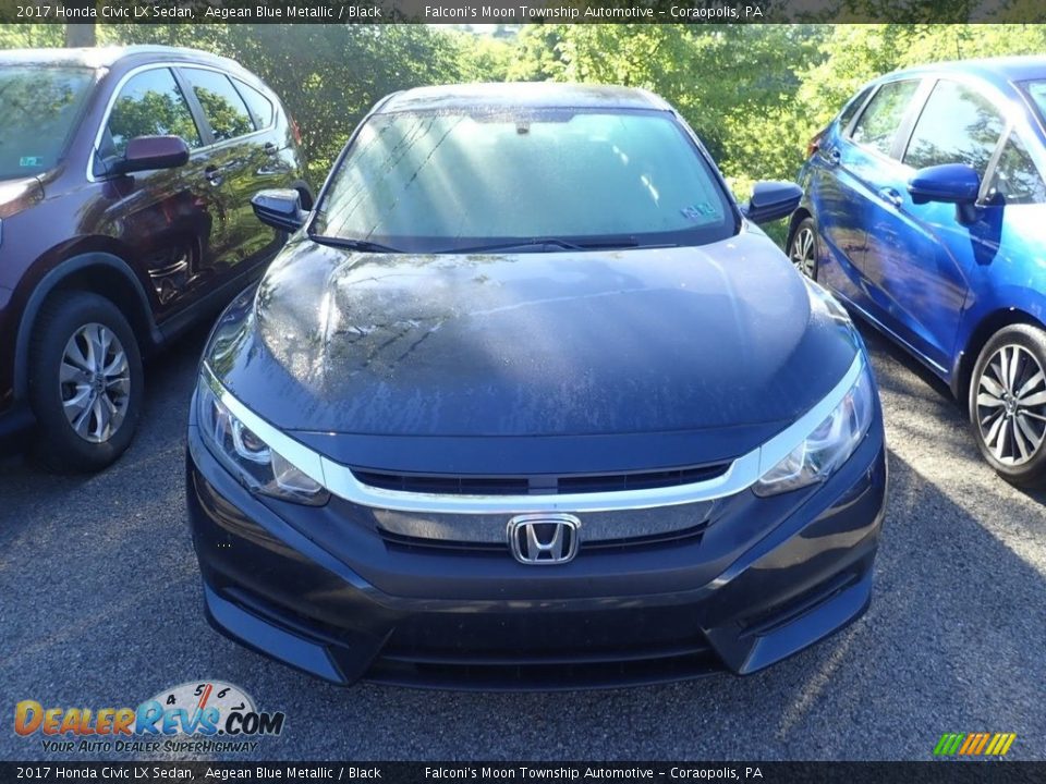 2017 Honda Civic LX Sedan Aegean Blue Metallic / Black Photo #3