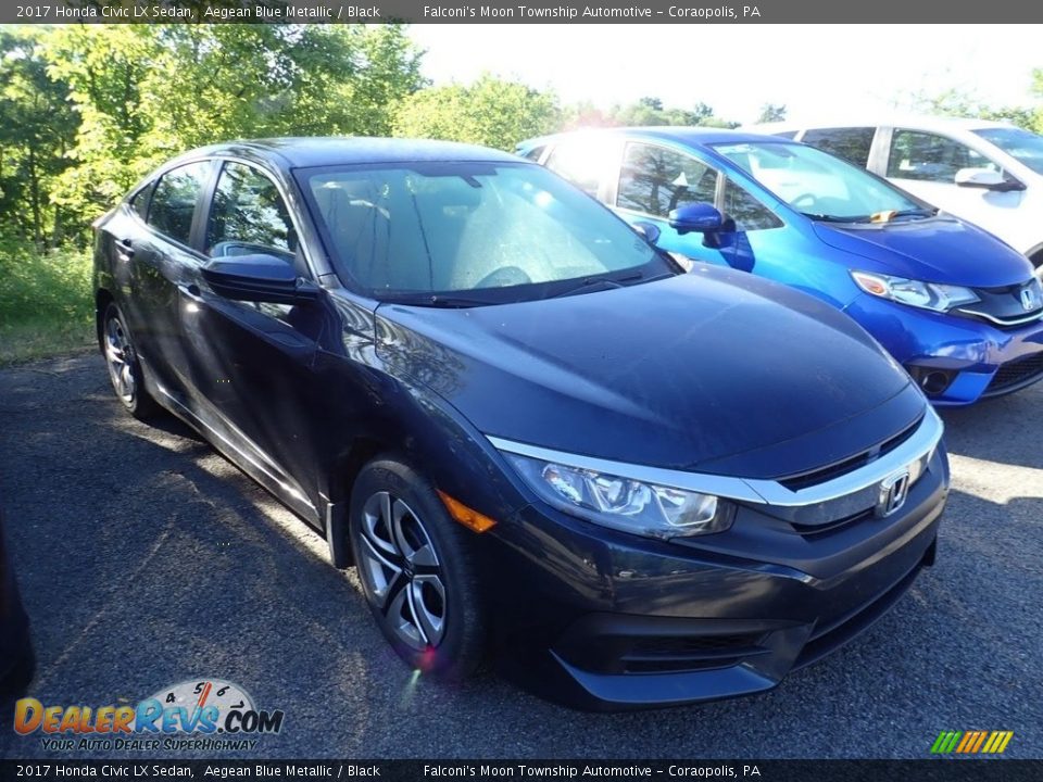 2017 Honda Civic LX Sedan Aegean Blue Metallic / Black Photo #4