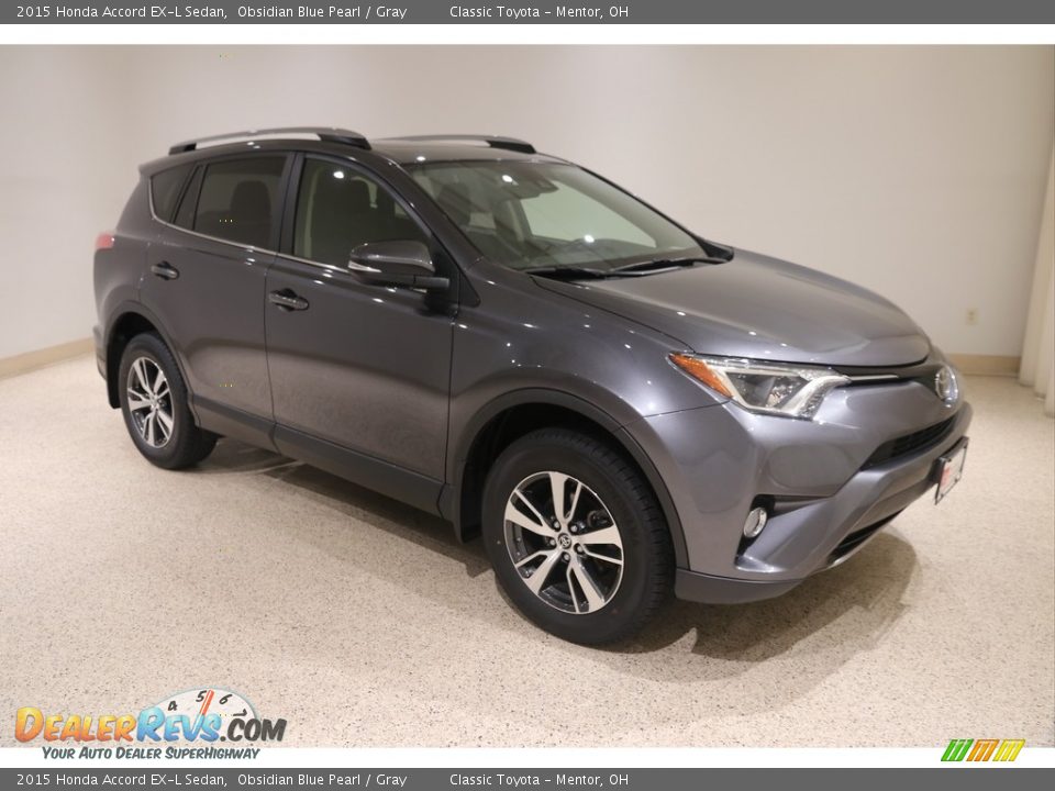 2015 Honda Accord EX-L Sedan Obsidian Blue Pearl / Gray Photo #1