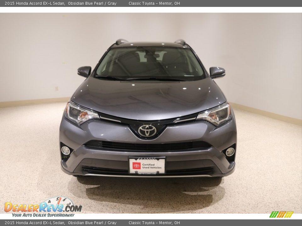 2015 Honda Accord EX-L Sedan Obsidian Blue Pearl / Gray Photo #2