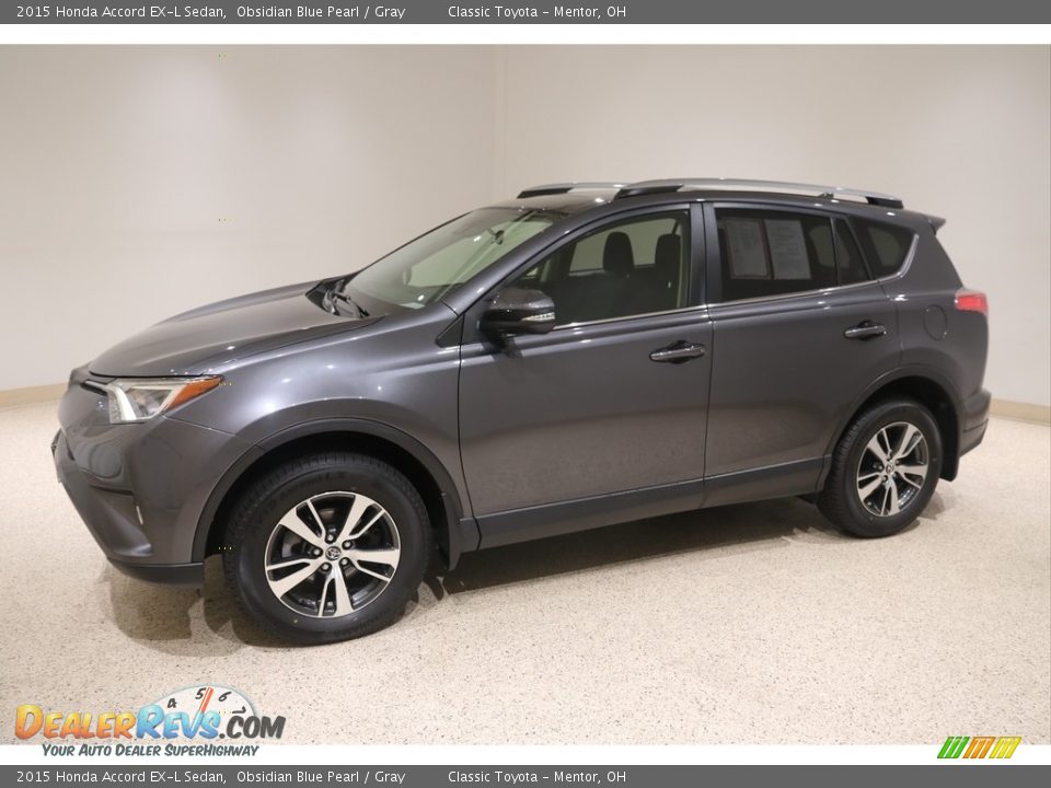 2015 Honda Accord EX-L Sedan Obsidian Blue Pearl / Gray Photo #3