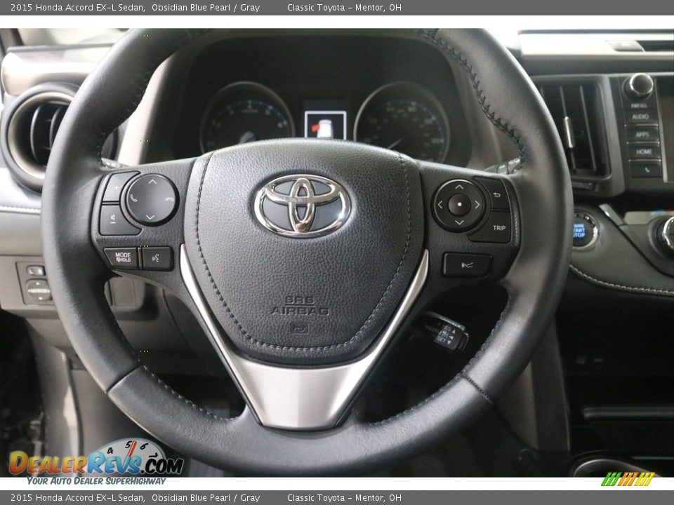 2015 Honda Accord EX-L Sedan Obsidian Blue Pearl / Gray Photo #8