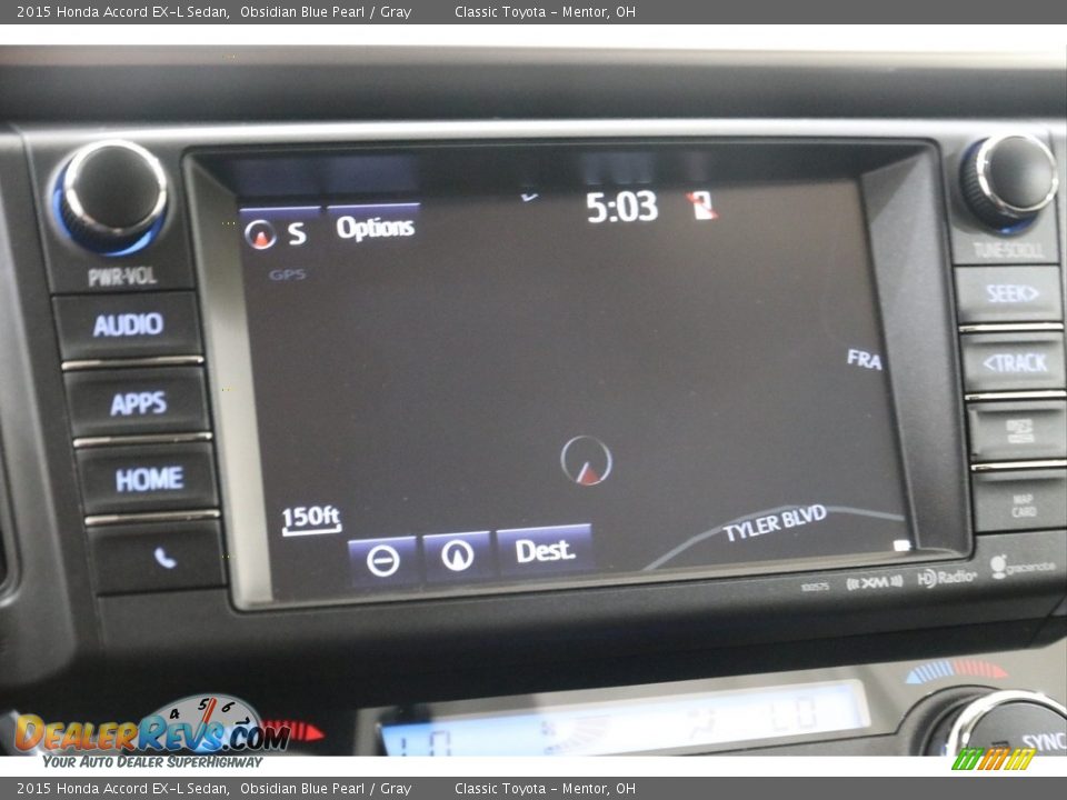 2015 Honda Accord EX-L Sedan Obsidian Blue Pearl / Gray Photo #12