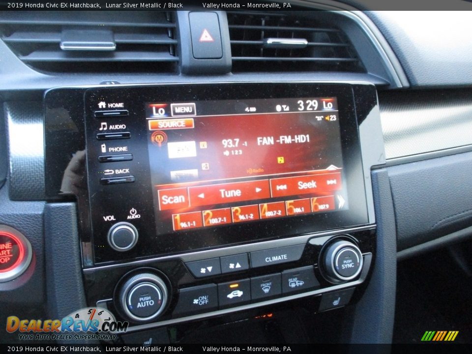 2019 Honda Civic EX Hatchback Lunar Silver Metallic / Black Photo #16