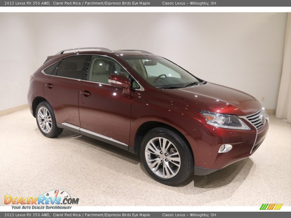 2013 Lexus RX 350 AWD Claret Red Mica / Parchment/Espresso Birds Eye Maple Photo #1