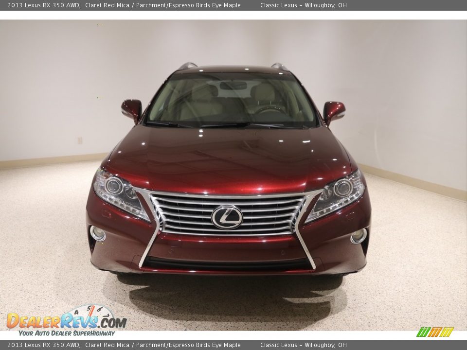 2013 Lexus RX 350 AWD Claret Red Mica / Parchment/Espresso Birds Eye Maple Photo #2