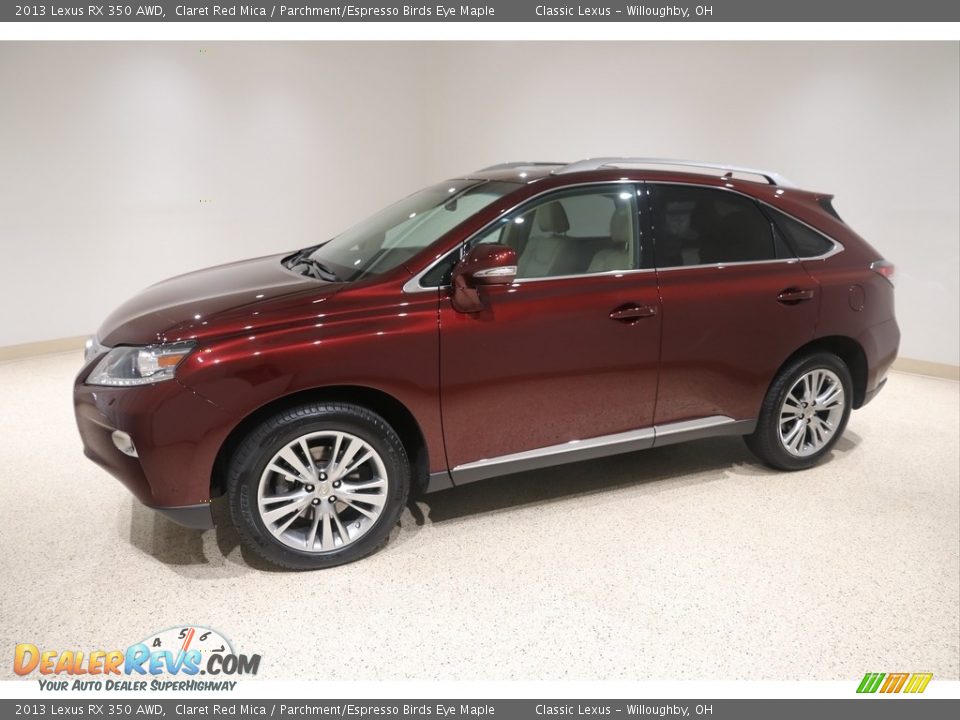 2013 Lexus RX 350 AWD Claret Red Mica / Parchment/Espresso Birds Eye Maple Photo #3