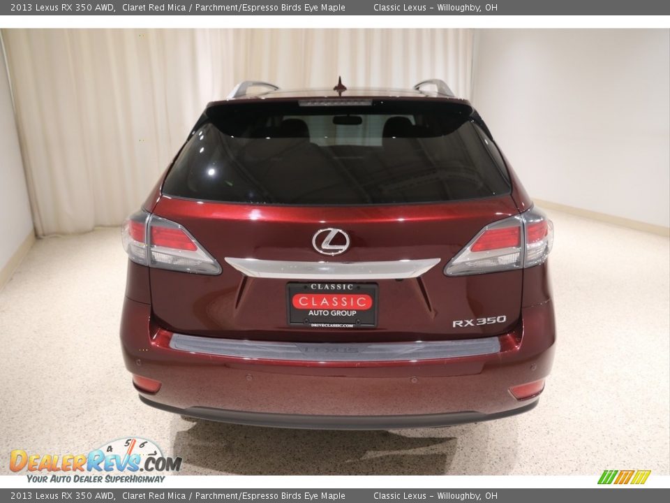 2013 Lexus RX 350 AWD Claret Red Mica / Parchment/Espresso Birds Eye Maple Photo #4