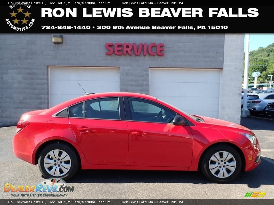 2015 Chevrolet Cruze LS Red Hot / Jet Black/Medium Titanium Photo #1