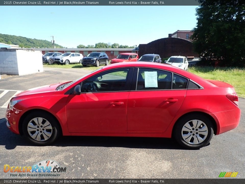 2015 Chevrolet Cruze LS Red Hot / Jet Black/Medium Titanium Photo #6