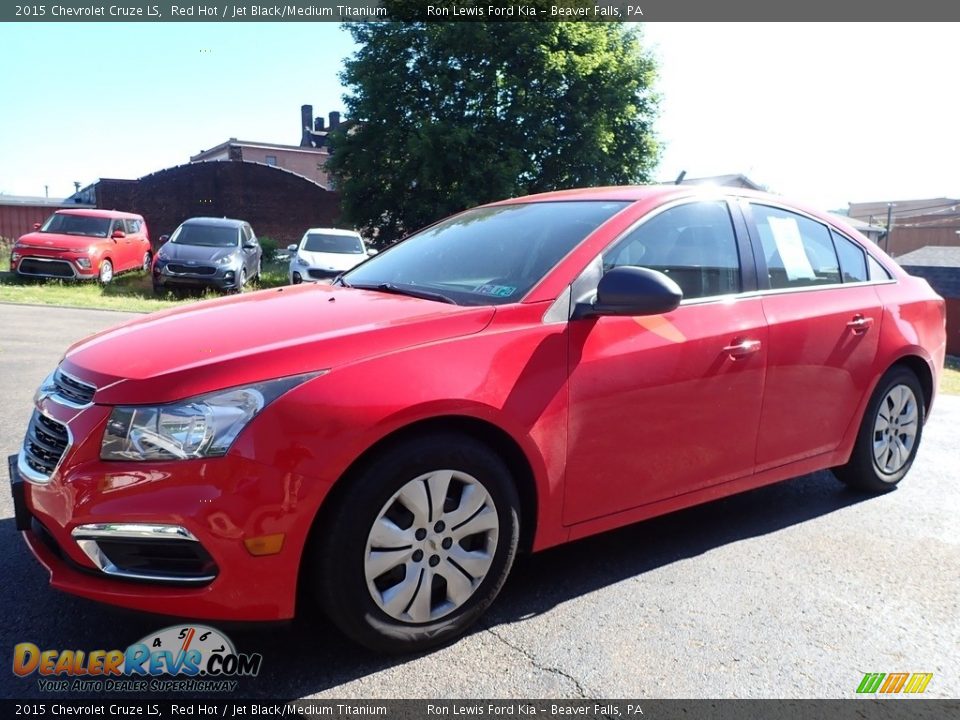 2015 Chevrolet Cruze LS Red Hot / Jet Black/Medium Titanium Photo #7
