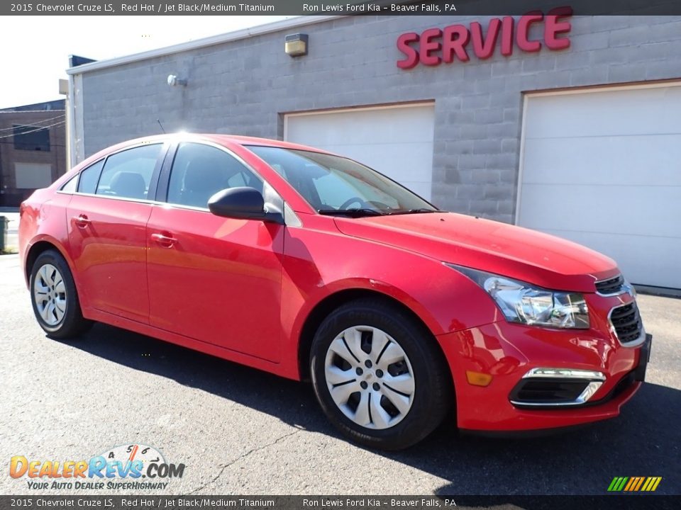 2015 Chevrolet Cruze LS Red Hot / Jet Black/Medium Titanium Photo #9