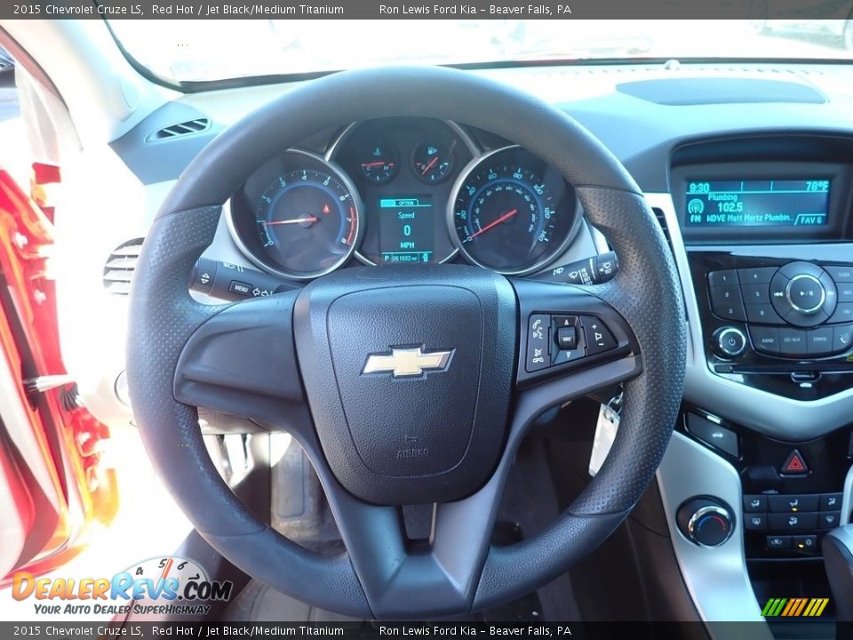 2015 Chevrolet Cruze LS Red Hot / Jet Black/Medium Titanium Photo #16