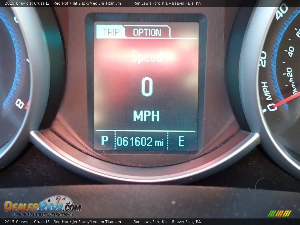 2015 Chevrolet Cruze LS Red Hot / Jet Black/Medium Titanium Photo #20