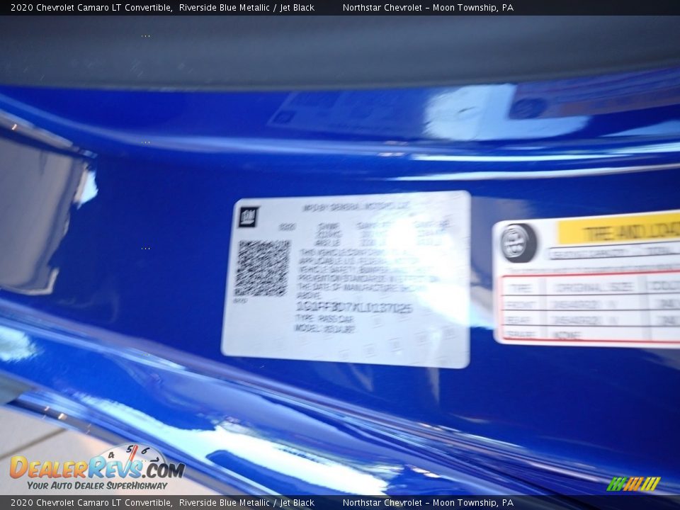 2020 Chevrolet Camaro LT Convertible Riverside Blue Metallic / Jet Black Photo #14