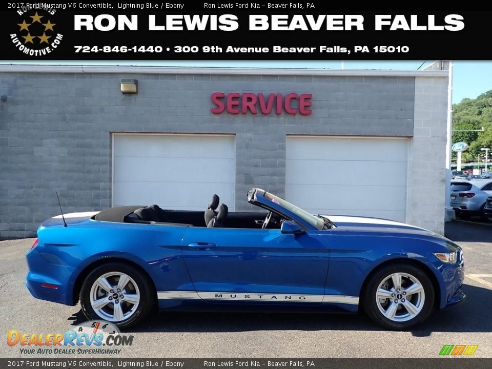 2017 Ford Mustang V6 Convertible Lightning Blue / Ebony Photo #1
