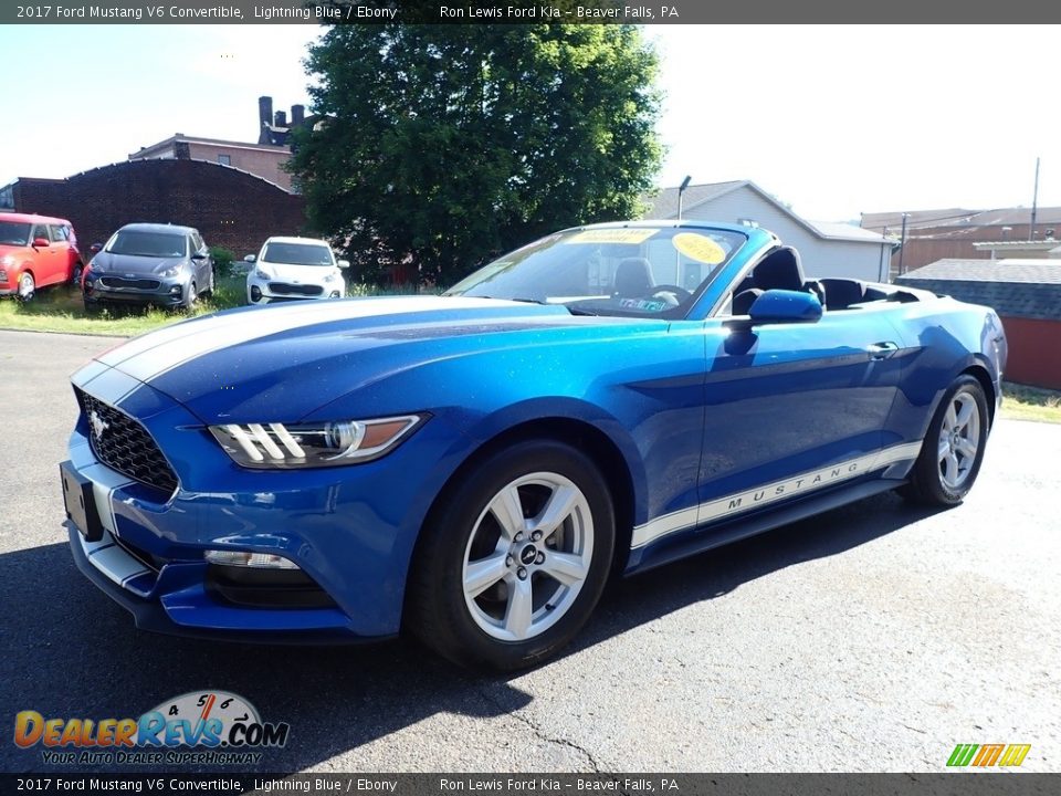 2017 Ford Mustang V6 Convertible Lightning Blue / Ebony Photo #6