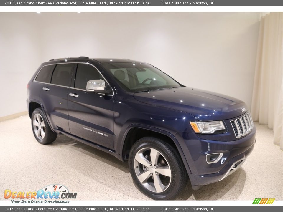 2015 Jeep Grand Cherokee Overland 4x4 True Blue Pearl / Brown/Light Frost Beige Photo #1