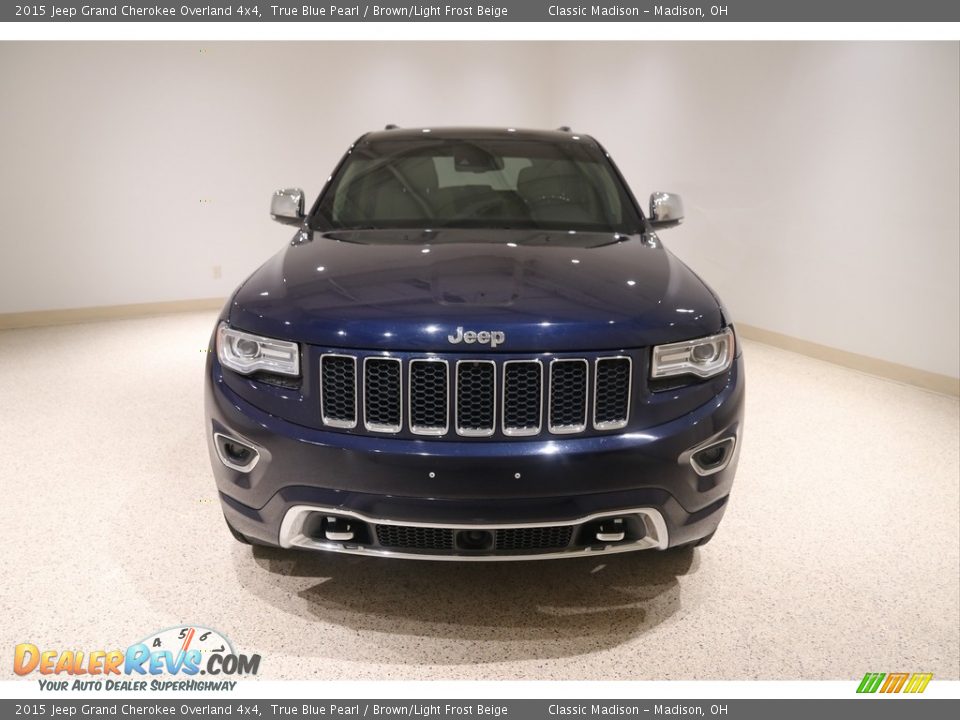 2015 Jeep Grand Cherokee Overland 4x4 True Blue Pearl / Brown/Light Frost Beige Photo #2