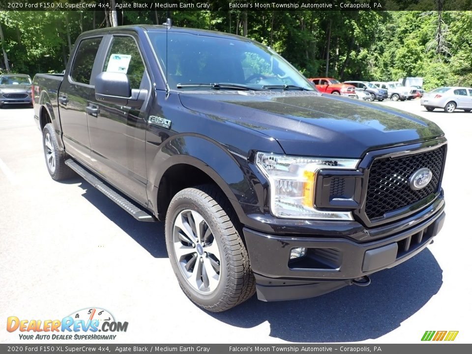 2020 Ford F150 XL SuperCrew 4x4 Agate Black / Medium Earth Gray Photo #3