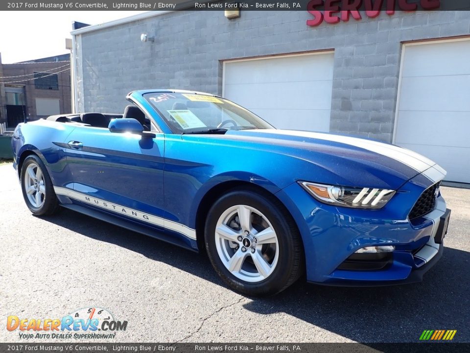 2017 Ford Mustang V6 Convertible Lightning Blue / Ebony Photo #9