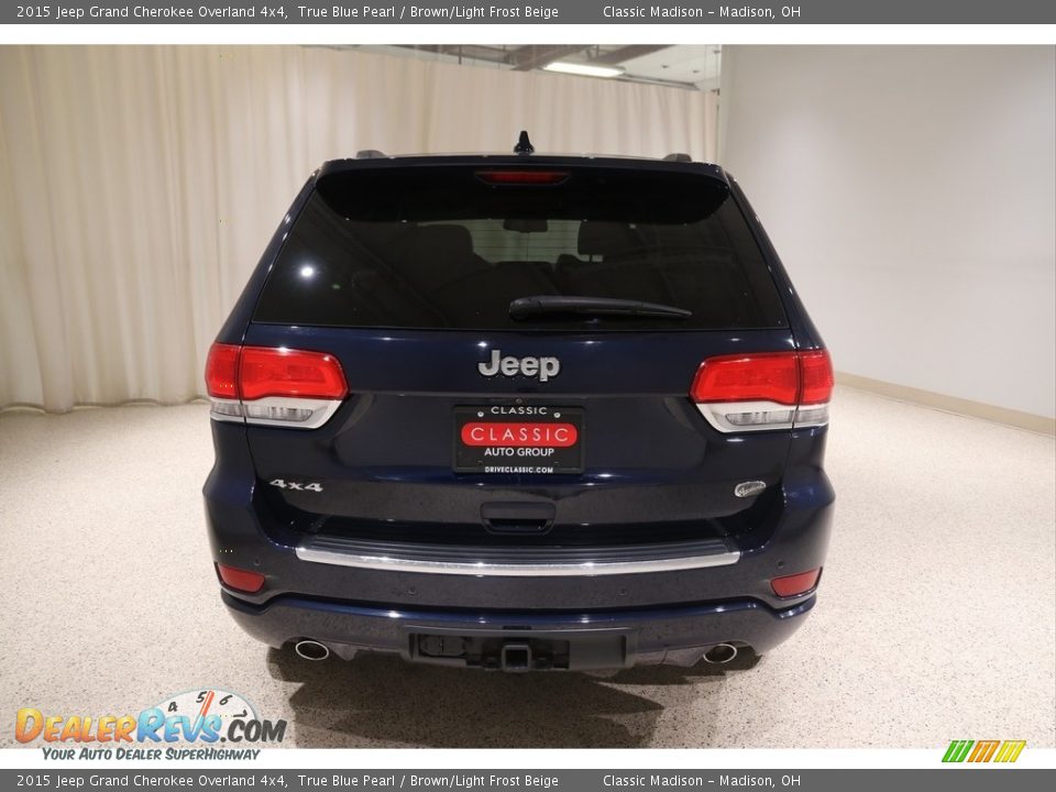 2015 Jeep Grand Cherokee Overland 4x4 True Blue Pearl / Brown/Light Frost Beige Photo #4