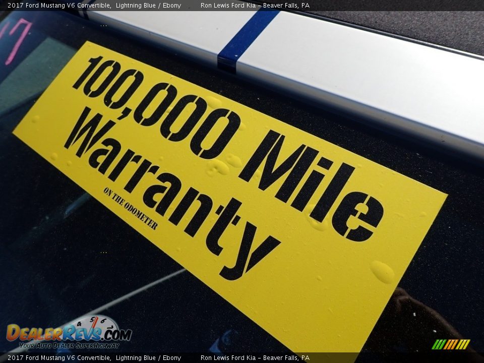 2017 Ford Mustang V6 Convertible Lightning Blue / Ebony Photo #11