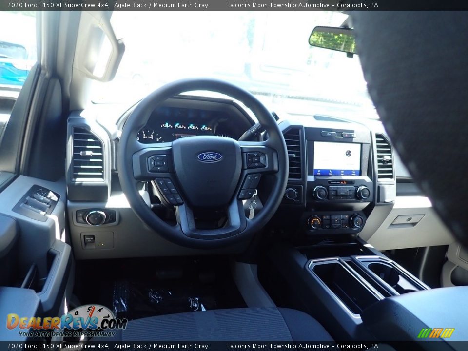 2020 Ford F150 XL SuperCrew 4x4 Agate Black / Medium Earth Gray Photo #9