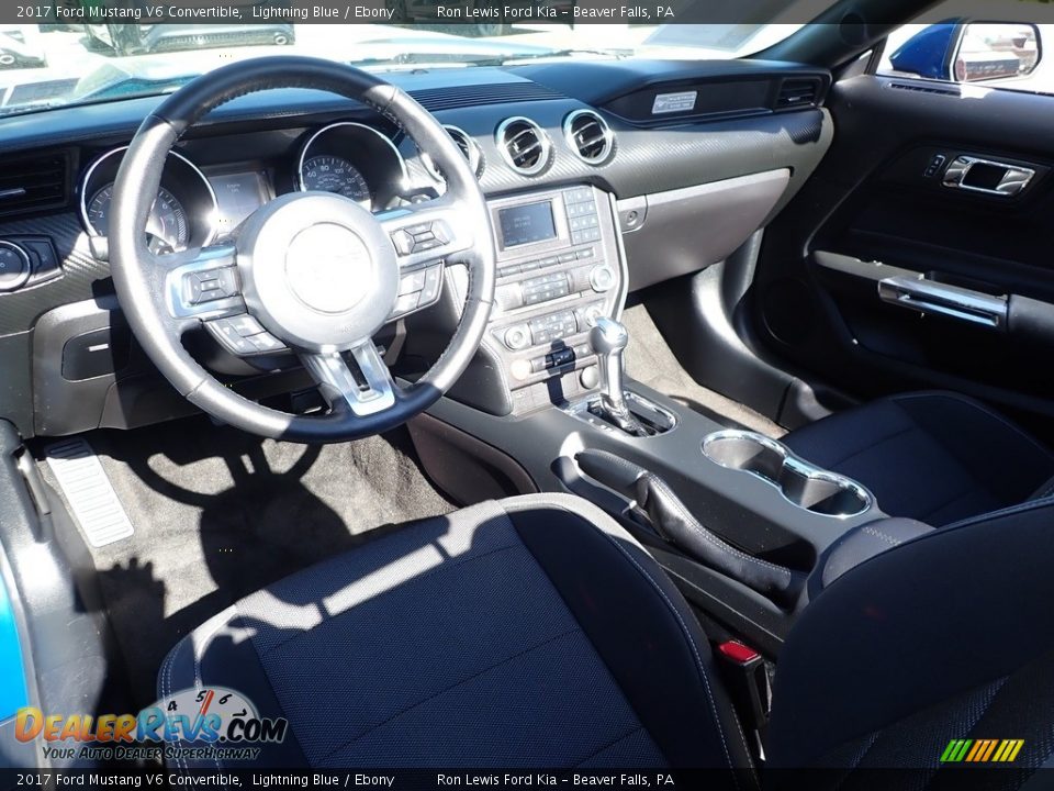 2017 Ford Mustang V6 Convertible Lightning Blue / Ebony Photo #14
