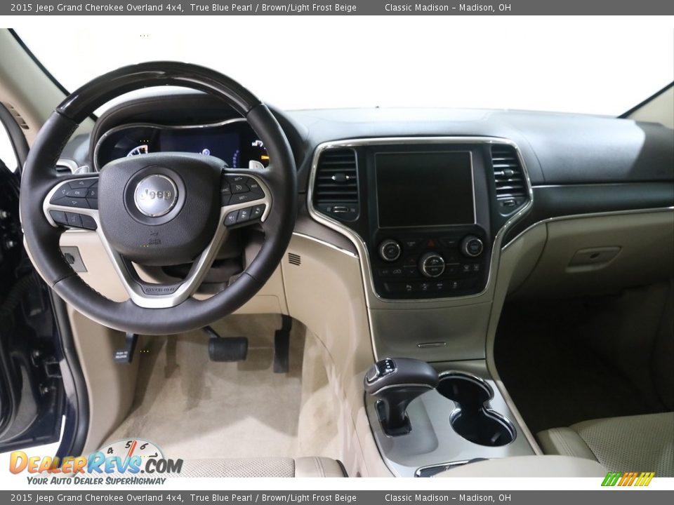 2015 Jeep Grand Cherokee Overland 4x4 True Blue Pearl / Brown/Light Frost Beige Photo #7