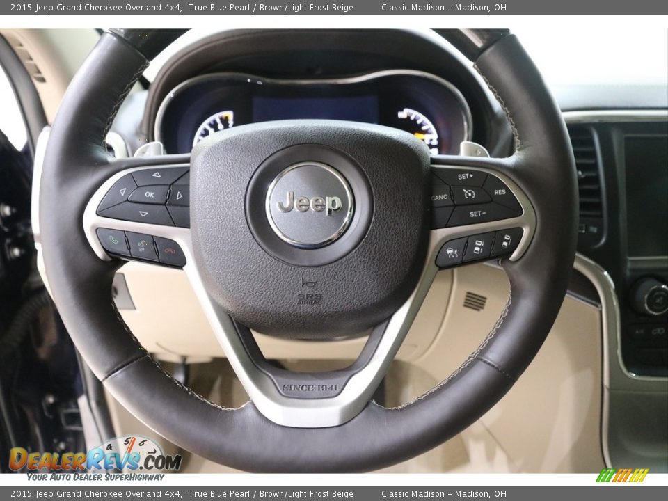 2015 Jeep Grand Cherokee Overland 4x4 True Blue Pearl / Brown/Light Frost Beige Photo #8