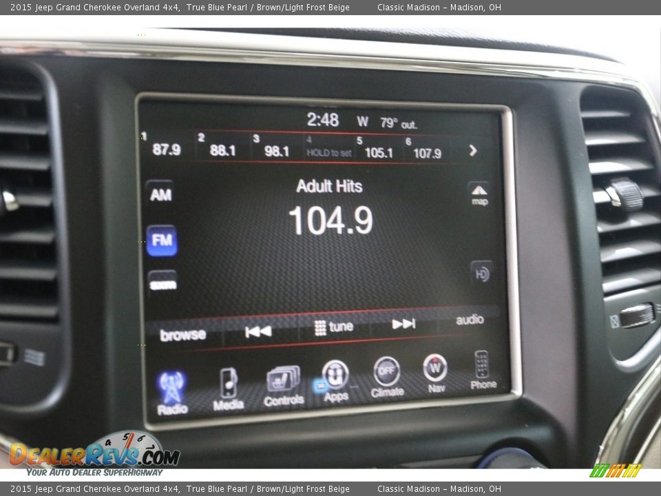 2015 Jeep Grand Cherokee Overland 4x4 True Blue Pearl / Brown/Light Frost Beige Photo #11