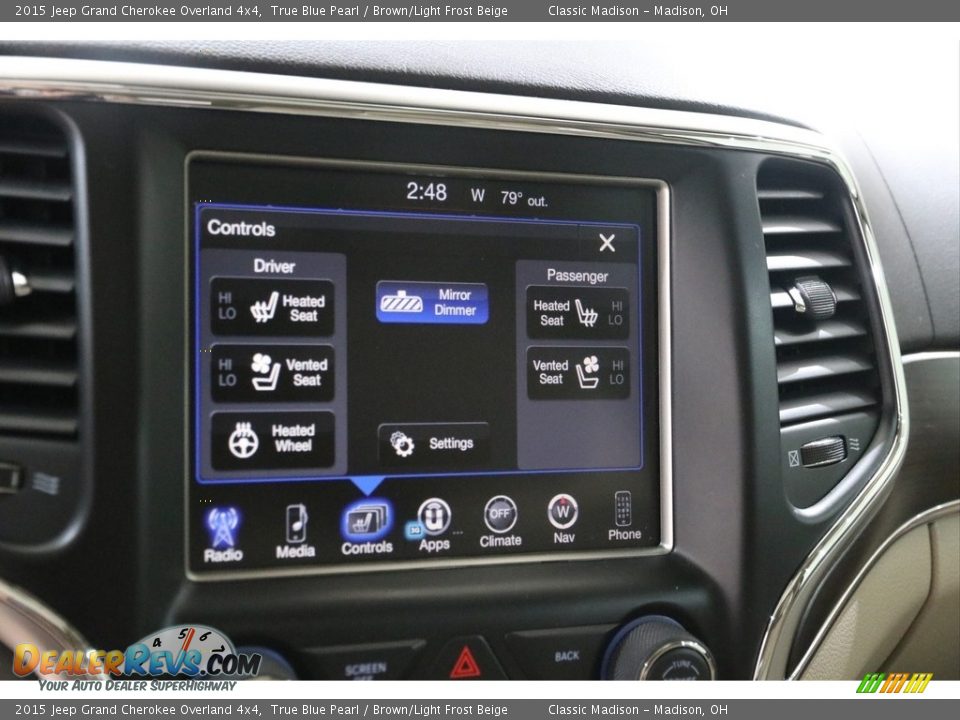 2015 Jeep Grand Cherokee Overland 4x4 True Blue Pearl / Brown/Light Frost Beige Photo #12