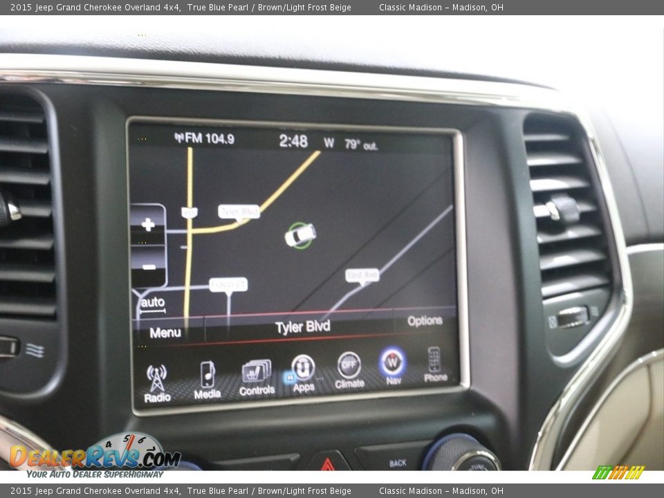 2015 Jeep Grand Cherokee Overland 4x4 True Blue Pearl / Brown/Light Frost Beige Photo #13