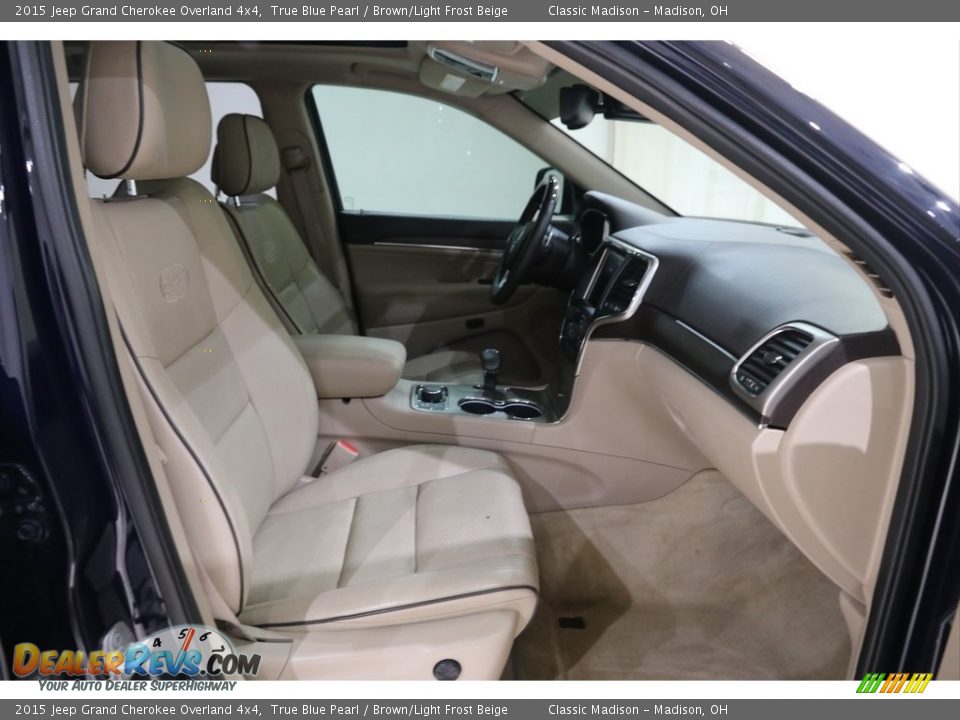 2015 Jeep Grand Cherokee Overland 4x4 True Blue Pearl / Brown/Light Frost Beige Photo #16