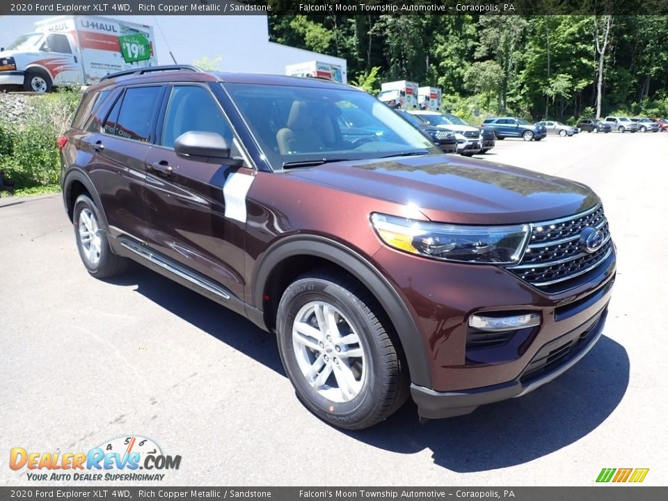 2020 Ford Explorer XLT 4WD Rich Copper Metallic / Sandstone Photo #3