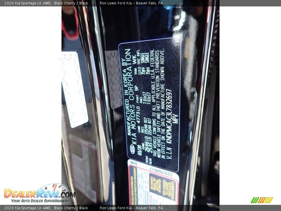 2020 Kia Sportage LX AWD Black Cherry / Black Photo #11