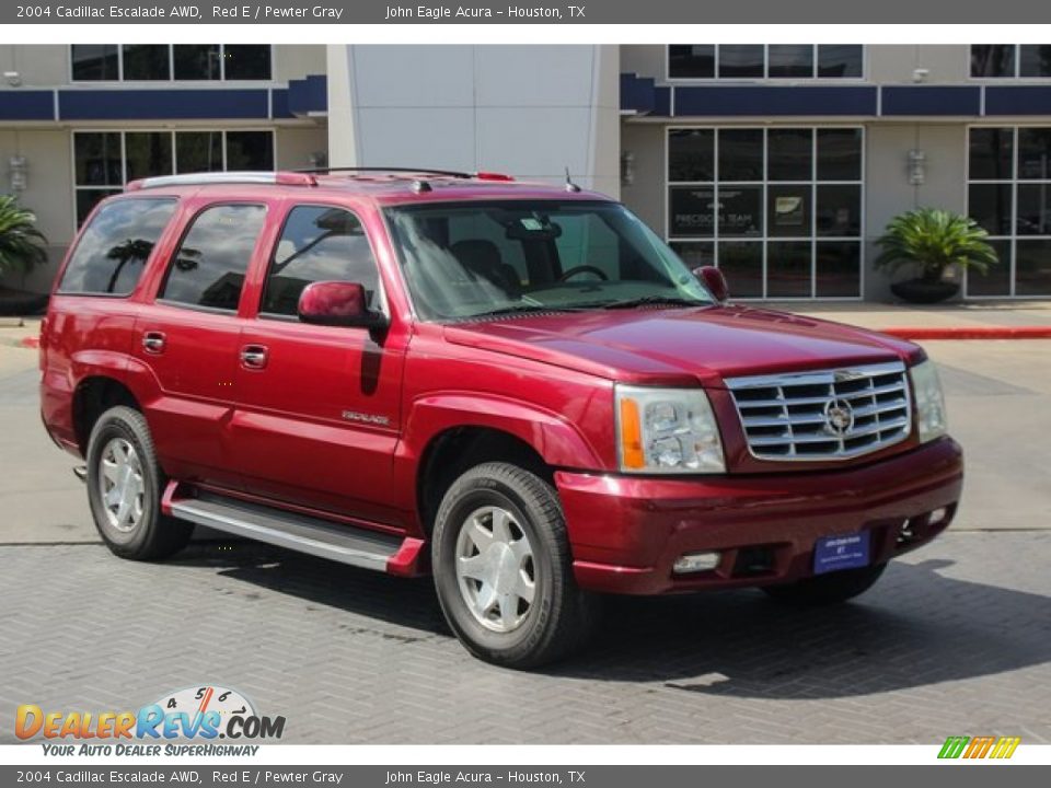 2004 Cadillac Escalade AWD Red E / Pewter Gray Photo #2