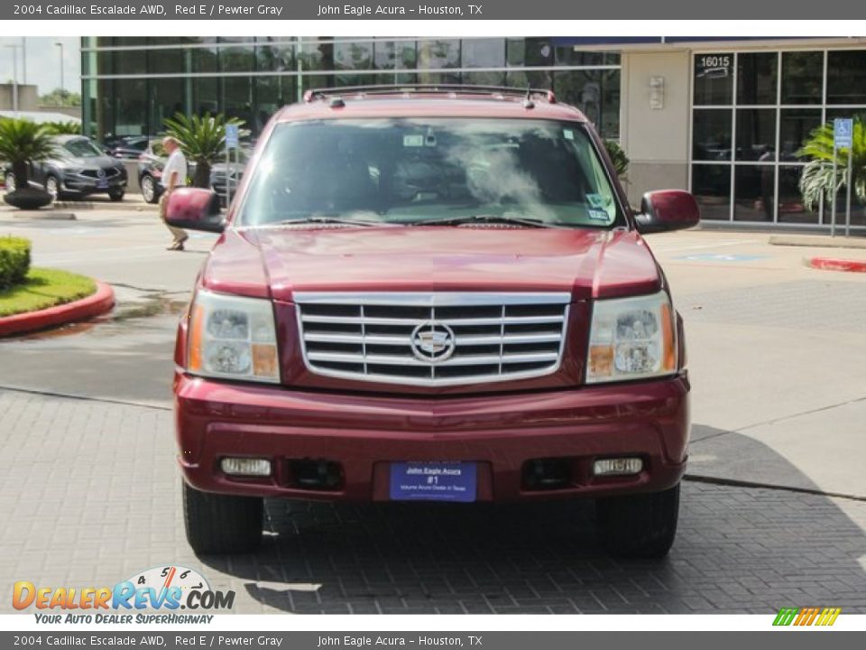 2004 Cadillac Escalade AWD Red E / Pewter Gray Photo #3