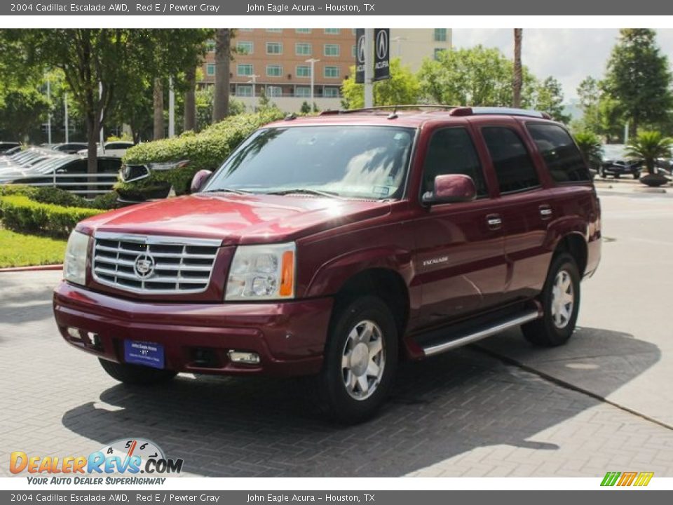 2004 Cadillac Escalade AWD Red E / Pewter Gray Photo #4