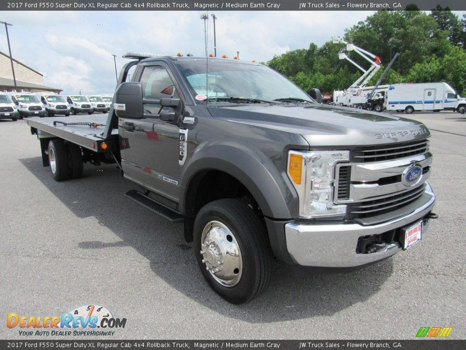 Front 3/4 View of 2017 Ford F550 Super Duty XL Regular Cab 4x4 Rollback Truck Photo #7