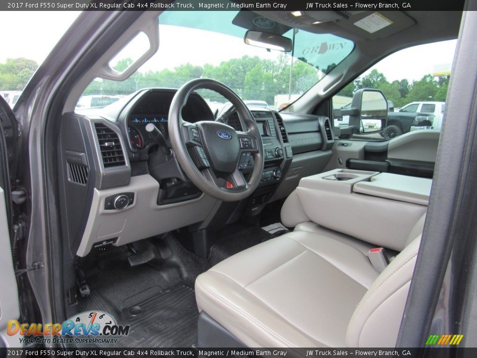 Medium Earth Gray Interior - 2017 Ford F550 Super Duty XL Regular Cab 4x4 Rollback Truck Photo #26