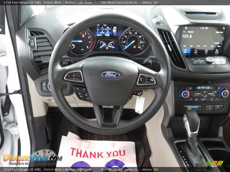 2018 Ford Escape SE 4WD Oxford White / Medium Light Stone Photo #30