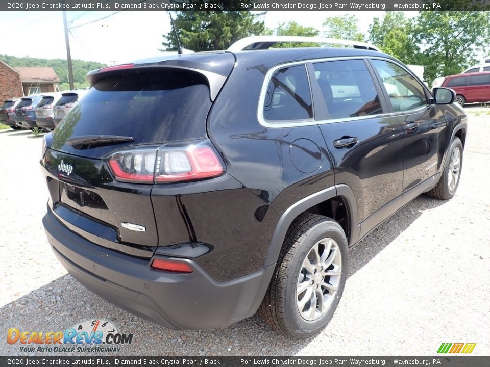 2020 Jeep Cherokee Latitude Plus Diamond Black Crystal Pearl / Black Photo #6