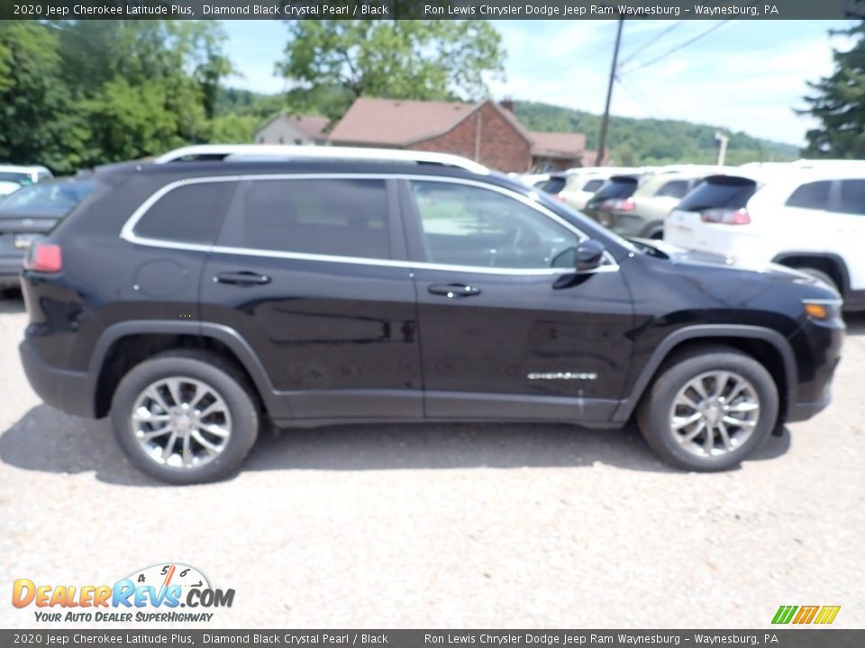 2020 Jeep Cherokee Latitude Plus Diamond Black Crystal Pearl / Black Photo #7