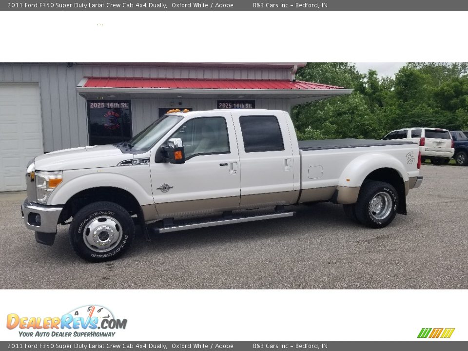 2011 Ford F350 Super Duty Lariat Crew Cab 4x4 Dually Oxford White / Adobe Photo #2