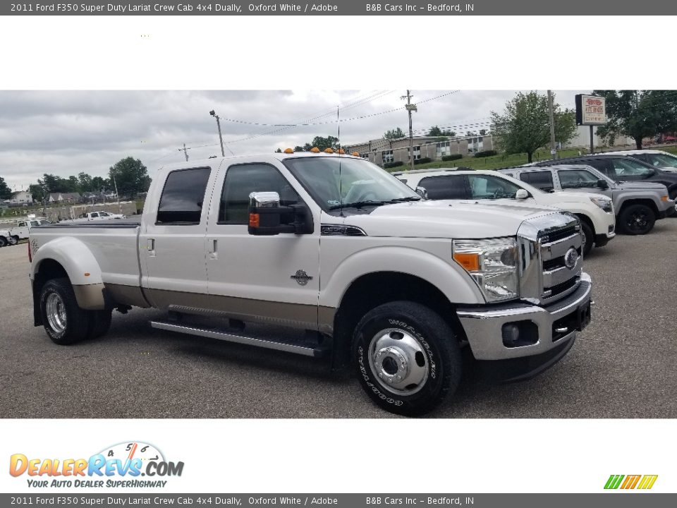 2011 Ford F350 Super Duty Lariat Crew Cab 4x4 Dually Oxford White / Adobe Photo #7